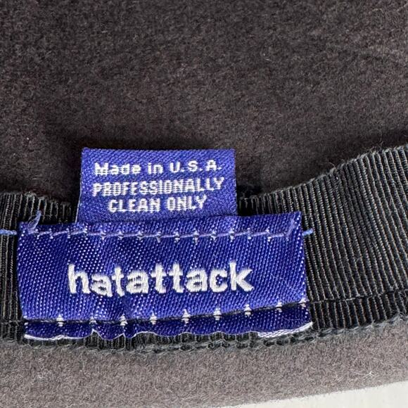 HATATTACK Wool Fedora Hat Made in USA Felt Western Boho‎ Festival Leather Grey - Picture 9 of 12